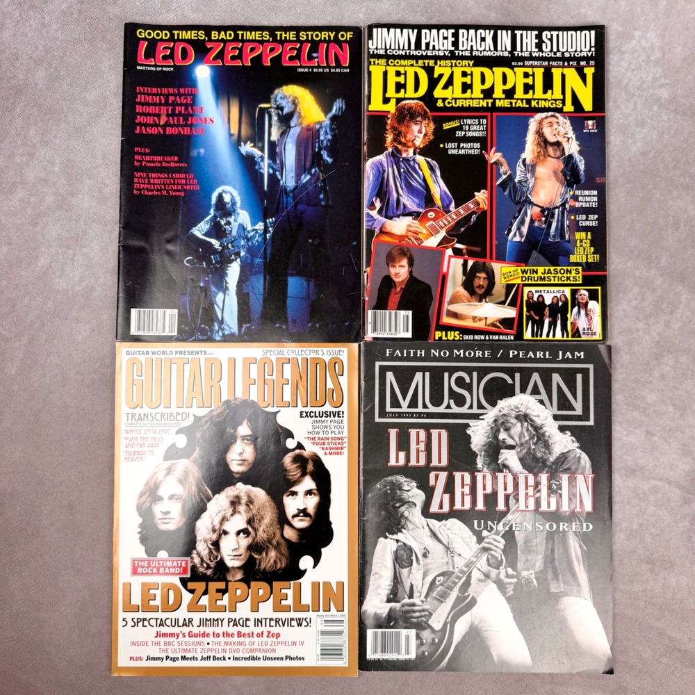 Led Zeppelin Magazine Lot Guitar Legends History Page Plant Jones 80's 90's 00's